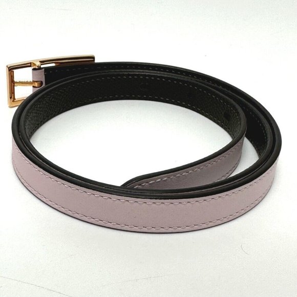 HERMES Cadena Lucky 15 PM reversible belt Vo Swift / Epsom pink/khaki - Picture 7 of 10